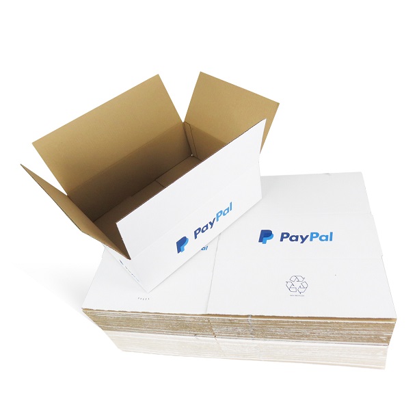 50 x PP6 Maximum Size Royal Mail Small Parcel PayPal Branded White Cardboard Boxes 442x342x145mm